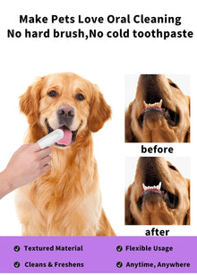 Produits de nettoyage pour animaux, brosses à dents jetables pour le doigt, doigtiers de nettoyage des dents pour animaux, lingettes humides, hygiène bucco-dentaire pour chiens et chats