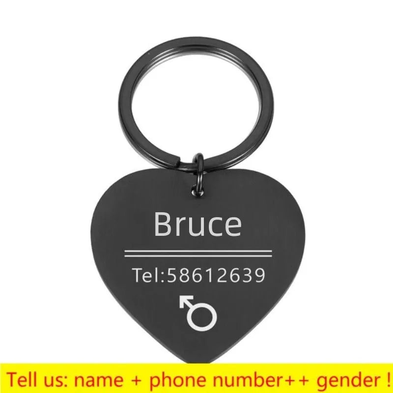 Personalized Engraved Pet ID Name Cat Dog Pet ID Anti-lost Tag Pendant for Cat Puppy Dog Collar Tag Keyring Bone Pet Accessories