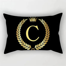 Black and Gold Letter Pattern Print Decoration Bedroom Living Room Office Cushion Cover Home Decoration Rectangular Pillowcase