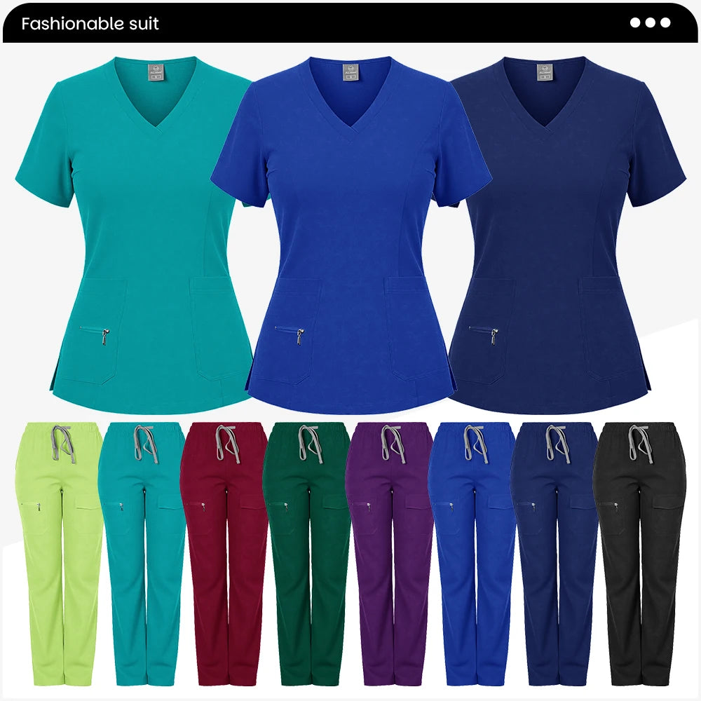 High Quality Beautician Work Suits Health Check Nursing Clothes Hospital Scrubs Women Uniform Set Spa Uniforms Nurse Accessories