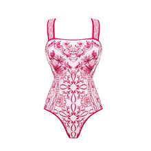 2024 Vintage Printed One Piece Swimsuit Women Beachwear