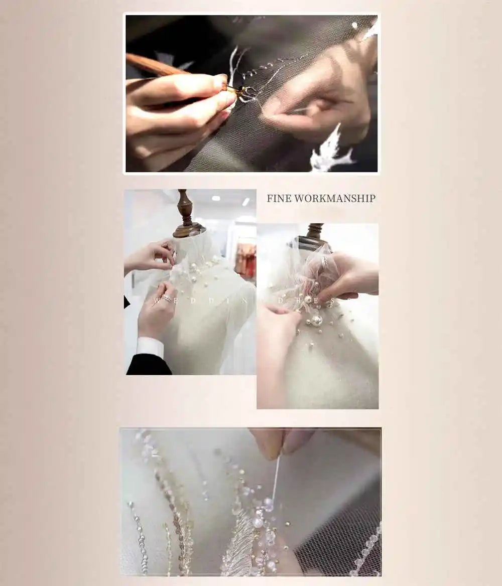 FATAPAESE Luxury Beads Sequins Cape Evening Dresses Champagne A Line Tulle Wedding Guest Dress for Arabic Dubai Saudi