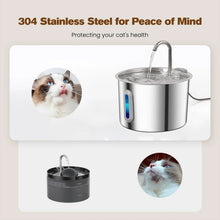 Stainless Steel Cat Water Fountain with 4 Filters, 2.2L/74oz Pet Automatic Water Fountain, Ultra Quiet Water Pump, Easy to Remov