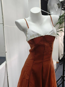 Spaghetti Strap Chiffon Lace Trim Flared Dress Sleeveless Waist Cinched 2026 Summer Formal Women Gown Chic Causal Lady Vestido