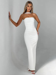 Hugcitar Strapless Backless Ankle Length Dress Y2K Prom