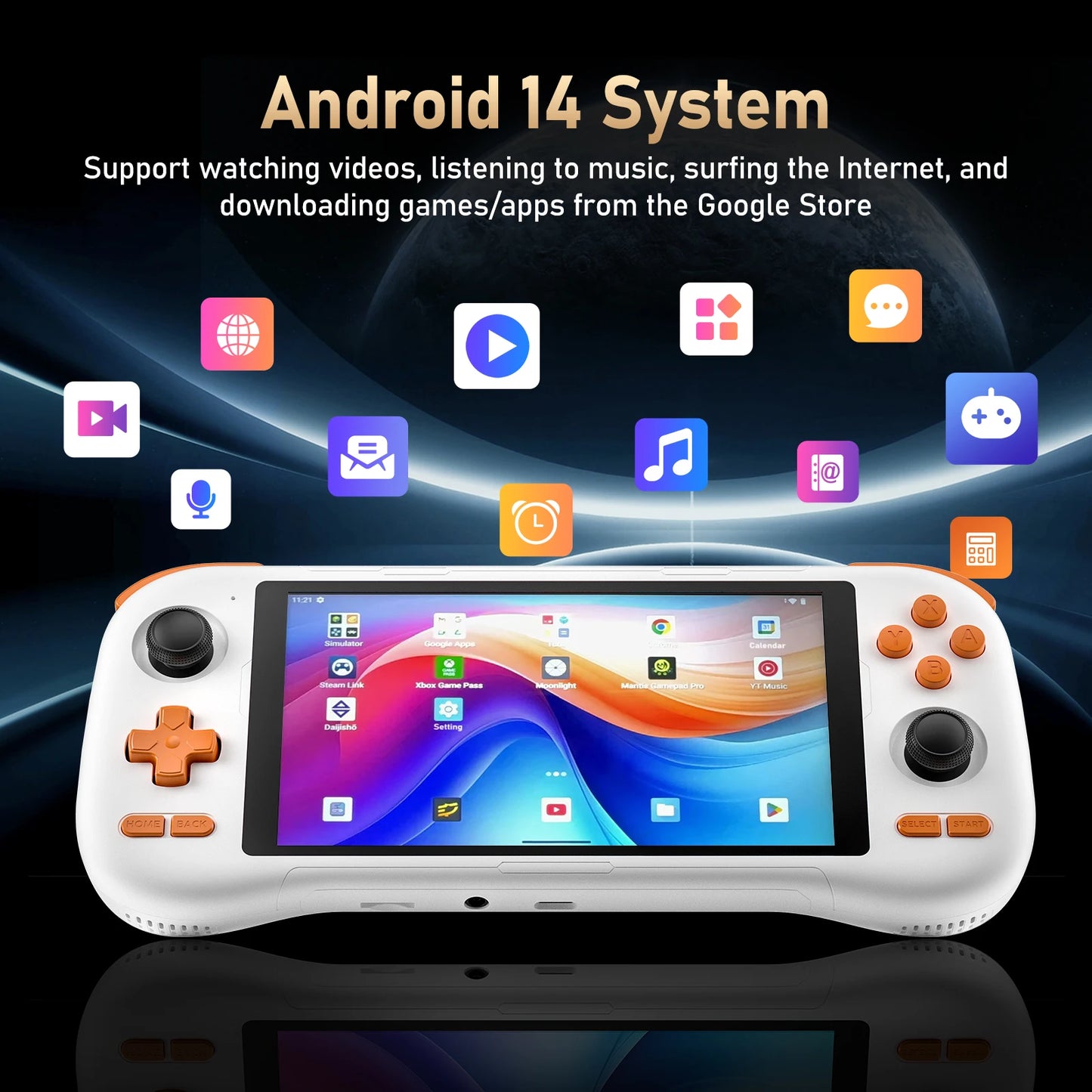 KINHANK K56 Portable Game Console 5000mAh Supports 50 Emulators (PS1/PSP/DC/SS) Android 14 WiFi Hot Sale 5.5-Inch Touchscreen