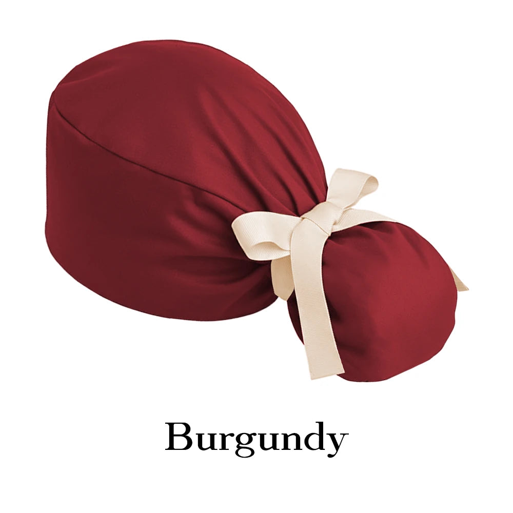 Ponytail Working Caps with Satin Lining for Women TOOTH Pet Doctor Nurse Scrubs Hat Stretch Long Hairs Nursing Caps C-TL-02