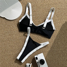 Black White Contrast Swimwear Micro Bandeau Bikinis Sets Sexy Swimsuit Women 2026 High Cut Bathing Suit Biquinis Bikini Dames