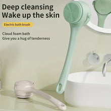 Hot Selling USB Electric Long Handle Silicone Bath Brush Electric Rotating Body Shower Cleaner Brush for Body with 4 Brush Heads