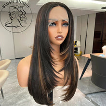 Copper Red Straight Layered Lace Front Wig For Women