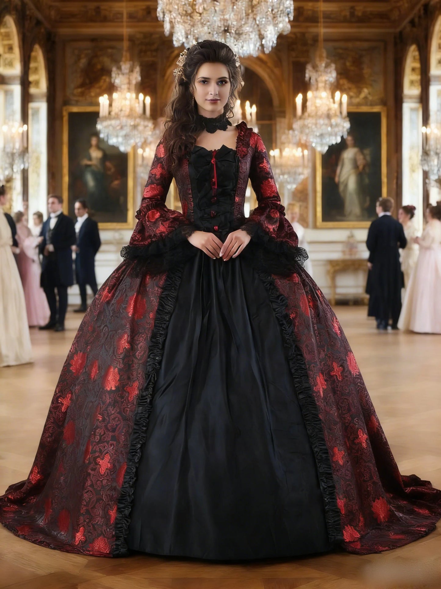 18th Century Women Marie Antoinette Dresses Long Victorian Rococo Gowns Historical Theater Clothing