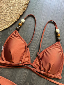 Pearls Strap Bikini Set Women Push Up Brazilian Swimsuit