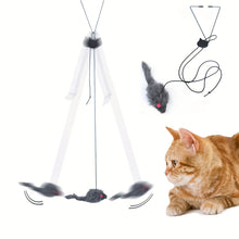 2 PCS Adjustable Hanging Cat Toy Interactive Mouse Toys Hanging Door Retractable Plaything Funny Kitten Scratch Rope Mouse Toy