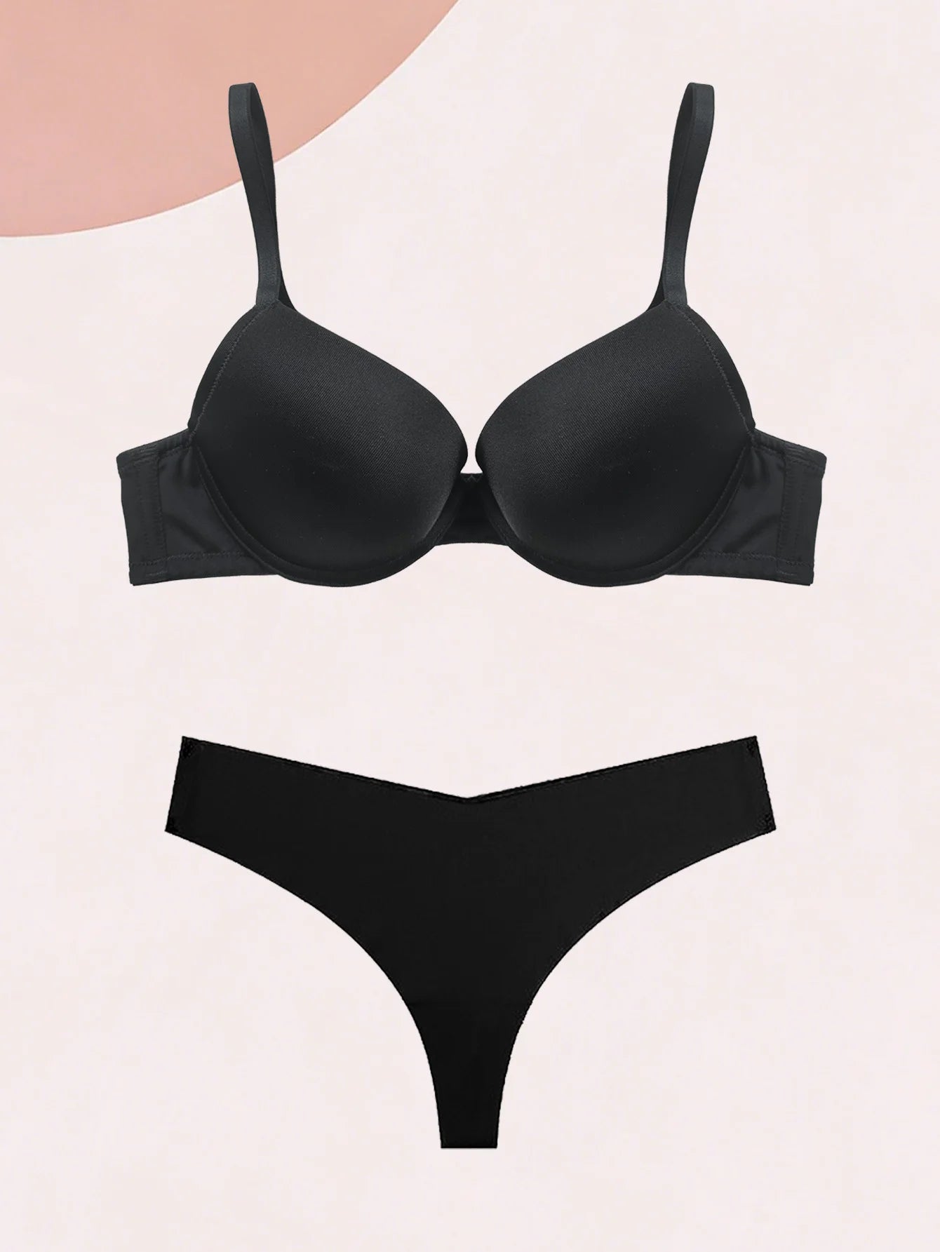 Varsbaby 2pcs push up bra thong set everyday bra seamless underwear plus size lingerie set for ladies