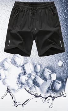 Summer Men Beach Homme Ice Cool Comfortable Breathable Stretch Slim Fit Sports Running Bodybuilding Shorts  Plus Size M-8XL