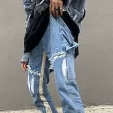 2026 Y2K Patchwork Washed Blue Baggy Flare Jeans Pants Men Clothing Straight Loose Vintage Old Denim Trousers Pantalones Hombre