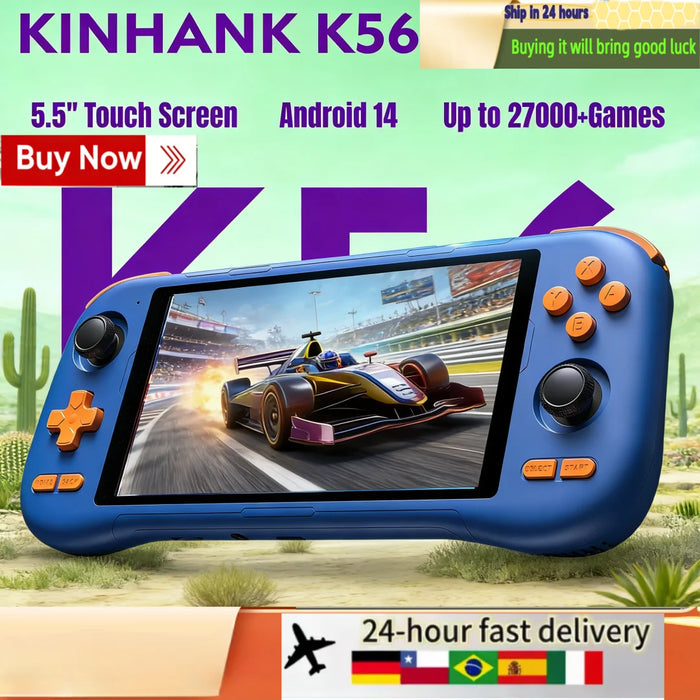 KINHANK K56 — 50 Emulators, Android 14, 5.5" Touchscreen