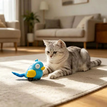 Creative Wind Up Bird Shape Interactive Cat Tail Pull Play Bird Cat Teaser Sounding Bite-Resistant Cat Exercise Indoor Fun