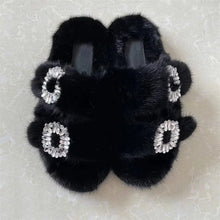 Summer Women Mink Fur Slippers Woman Luxury 2026 Women's Sandals Outdoor Fashion Casual Shoes Fur Mule Shoes Opentoed Slides