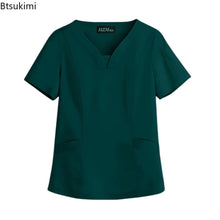Elastic Quick-dry Medical Work Clothes Tops Dentist Veterinary Work Uniform Unisex Healthcare Nurse Clothing Scrun Women Mens