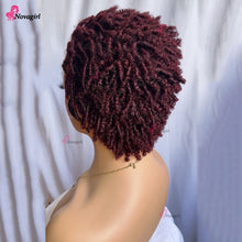 13x4Lace Front African Scroll Dark 99j Bug Human Hair Wig Natural Looking for Women Heat Stylable Comfortable Fit Easy To Style