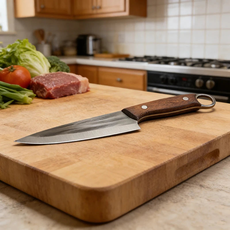 Hand Forged Boning Knife Full Tang Kitchen Chef Cleaver Butcher's Knife Slicing BBQ Fishing Ultra-Sharp Cutting Tools