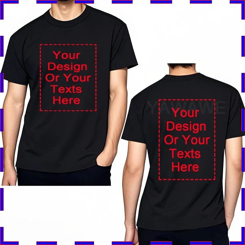 Customized Tee Shirt Your Text Here Premium Cotton Comfortable Men Tshirt Bigger Size O Neck Fashion Perfect Gift summer tees