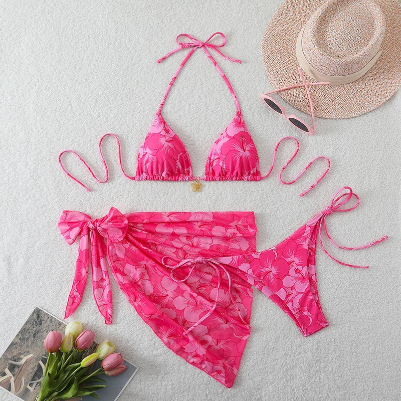 Sexy Micro Bikini Women's Swimsuit 2026 Trend Swimwear Woman Bathing Suit 3 Piece Triangle Bikinis Set Beach Dress Wear Cover Up