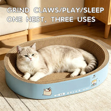 2 In 1 Oval Cat Nest Scratching Pad Wearproof Non Debris Cat Sleeping House For Indoor Cats