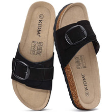 Bebealy Women's Suede Cork Sandals with Arch Support Soft Cork Footbed Slippers Summer Beach Slides Lady Genuine Clogs Slippers