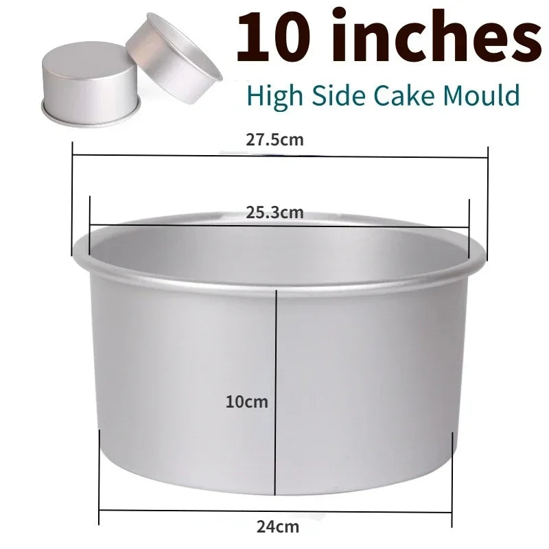 Aluminum Alloy Round Chiffon Cake Pan Solid Bottom Angel Food Oven Cake Bread Mold Baking Tool 6/8 Inch Bake Pan  Baking Sheet