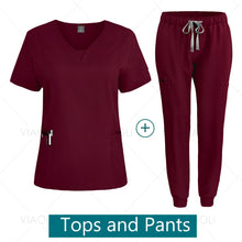 Hot Sales Doctor Uniforms Medical Nursing Clinic Scrub Sets Short Sleeve Tops Pants Suit XS-XXL Medical Accessories Spa Uniforms