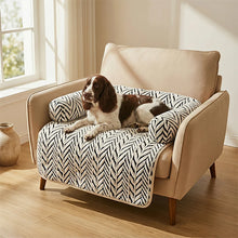 Pet Sofa Bed Mat with Side Bolsters Soft Fluffy Couch Protector Mat Anti-slip Dog Cat Bed Sleeping Cushion for Small Medium Pets