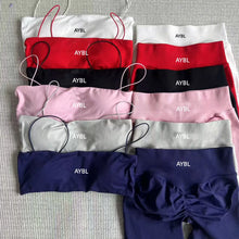 2 Pcs Strappy Bras Women Seamless Sports Yoga Short Set Gym Leggings Set Fitness Workout Adapt Seamless Strappy Sports Bras Set