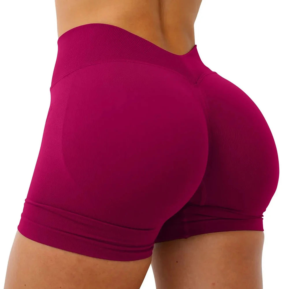 Women Seamless Yoga Shorts Butt Lifting Gym Workout Shorts