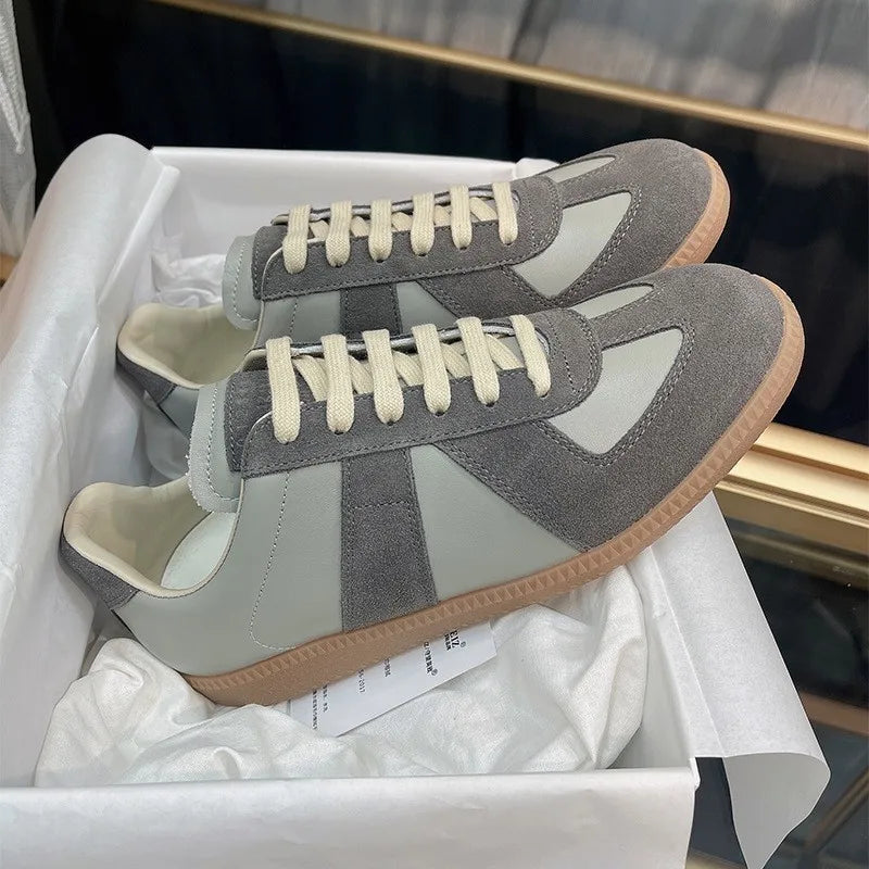 Retro GAT Sneakers Handmade Genuine Leather German Army Trainers Luxury Soft Flat Casual Shoes Men Women Spring Autumn Walking