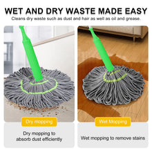 2 in 1 Dehydrated Floor Cleaning Mop 360 Rotatable Adjustable Cleaning Mop Microfiber Mop Wet and Dry for Bathroom/Offfice/Home