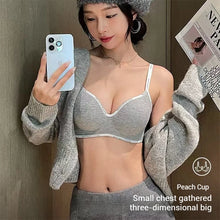 Women's Letter Shoulder Strap Gathered Bra Seamless Comfortable Underwear Without Steel Ring Skin-Friendly Fashion Underwear New