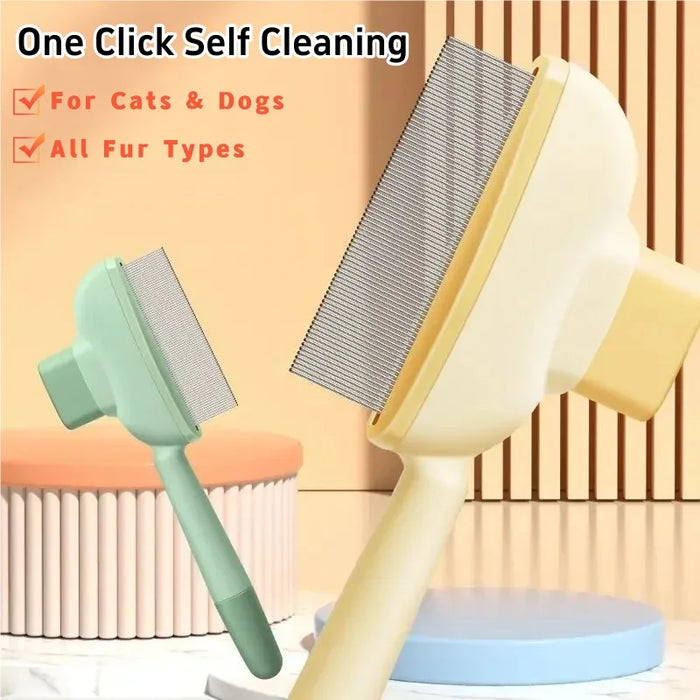 Brosse de toilettage autonettoyante pour chiens et chats, peigne étrille pour éliminer les poils morts, démêlant pour poils longs et courts