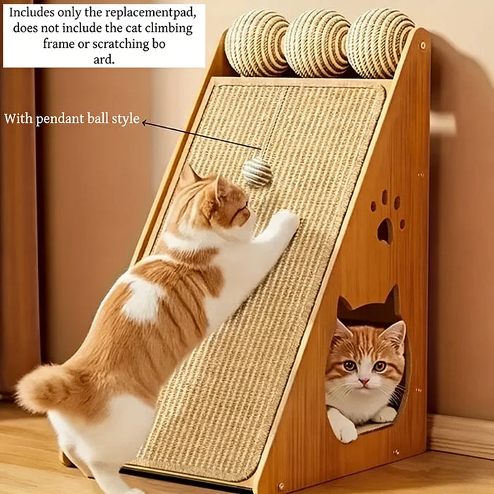 Griffoir vertical en sisal avec balle suspendue, meuble compact pour chat, protège le canapé, la chaise et la porte, arbre à chat non inclus