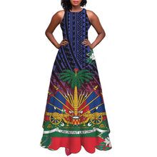 2025 Luxury Party Maxi Dresses for Women Haiti Flag Designer Polynesian Sleeveless Ladies Dress Summer Sleeveless Long Sundress