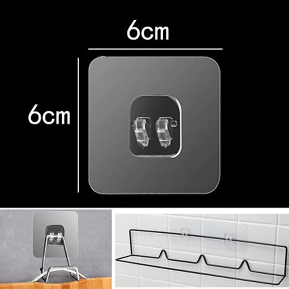Crochets adhésifs transparents (lot de 10 à 50) pour organisation de maison, crochets de rangement imperméables et sans traces pour cuisine et salle de bain