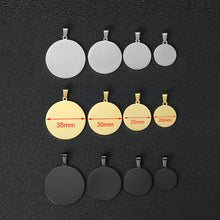 Customized Photo Name Necklace Stainless Steel Laser Engraved Picture Text 20/25/30/35mm Round Tag with 60cm Twist Chain Gift