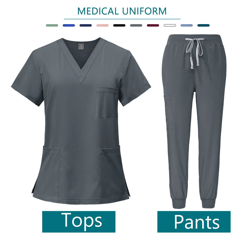 Health Services Medical Shirt Pants Sets Fashion Doctor Nurse Surgical Gown Professional Beauty Salon Scrub Medical spa Uniforms