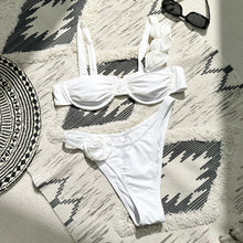 sexy 3D flower push up micro mini bikinis sets two pieces swimsuit padded thong swimwear female bathing suit biquini