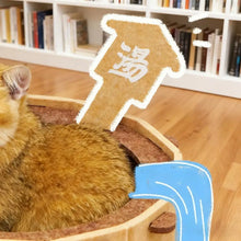 Japanese Onsen-Themed Cat Bed Semi-Enclosed Felt House with Scratcher for 4 Seasons Breathable Cozy Nest for Kittens 0-7.5kg