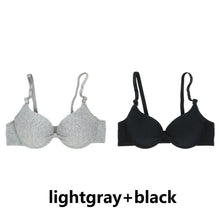 FallSweet 2PCS Cotton Push Up Bra For Women Underwire Bralette  Small Chest A B Cup Seamless Brassiere Breathable Underwear