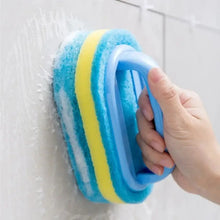 Éponge de nettoyage multifonctionnelle avec manche pour cuisine, salle de bain, carrelage, verre, baignoire, élimination des taches, conception à prise facile