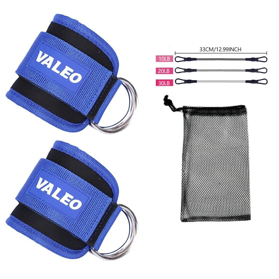 LOOGDEEL Ankle Resistance Strap With Cuffs Hip Lifting Band Exercise Yoga Ankle Strap Set Women Men Leg Support D-Ring Support