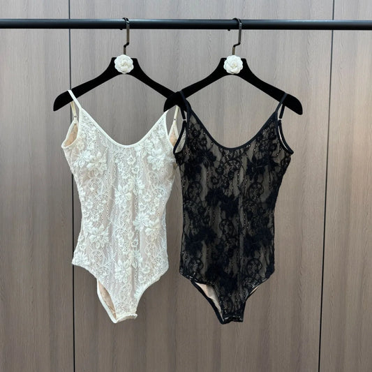 Y2K Bodysuit Backless Lace Camisole Slim Fit Womens Tank Top